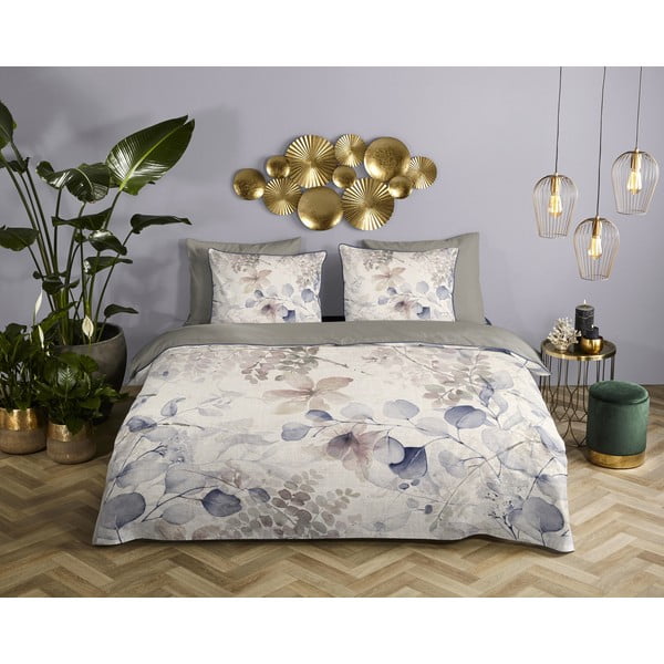 Bézs egyszemélyes pamut-szatén ágyneműhuzat 140x200 cm – Descanso-image-1