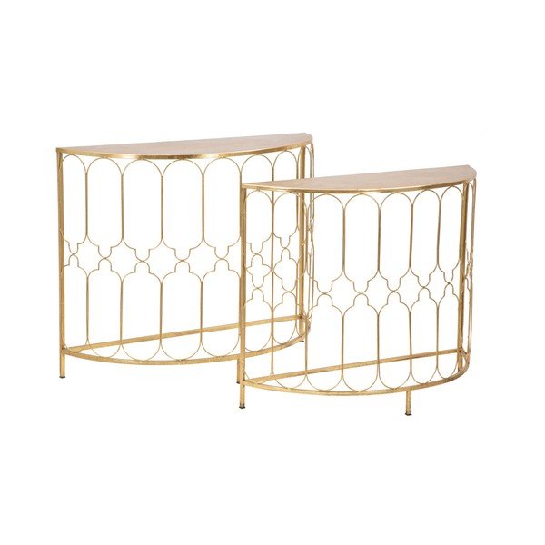Balconette 2 részes konzolasztal szet aranyszínű szerkezettel - Mauro Ferretti-image-4