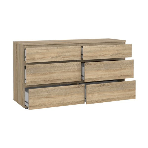 Natúr színű alacsony komód tölgyfa dekorral 153x84 cm Nova – Tvilum-image-3