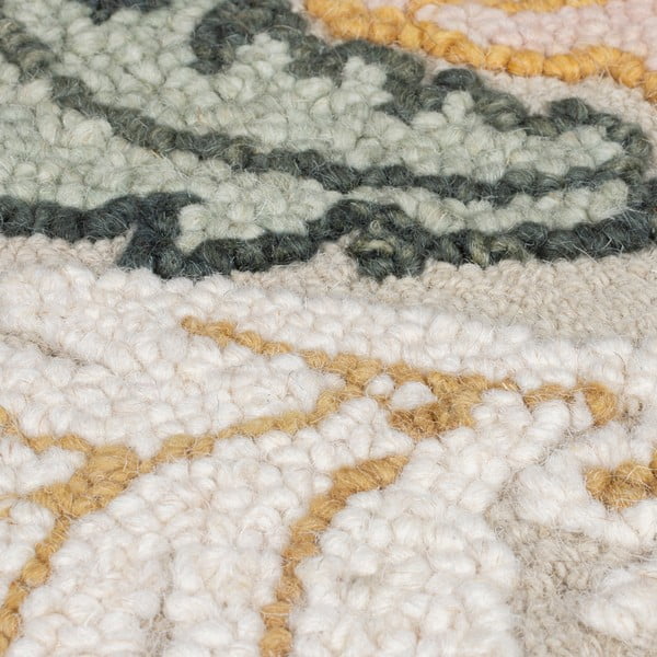 Világos rózsaszín kézi szövésű gyapjú futószőnyeg 60x230 cm Daphne Shaped Floral – Flair Rugs-image-4