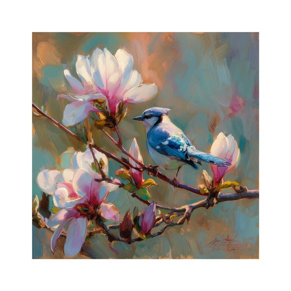 Nyomtatott vászon kép 32x32 cm Bluejay & Blossom – Styler