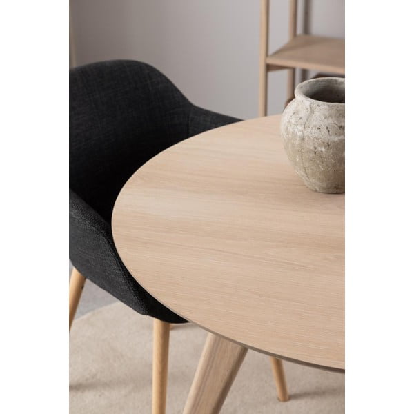 Kerek étkezőasztal tölgyfa dekoros asztallappal ø 100 cm Townsville – Actona-image-1