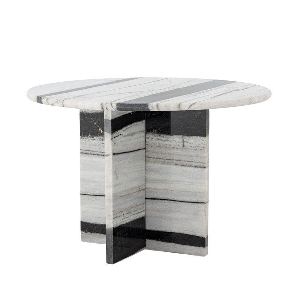 Fekete-fehér márvány kerek dohányzóasztal ø 61 cm Rosito – Bloomingville