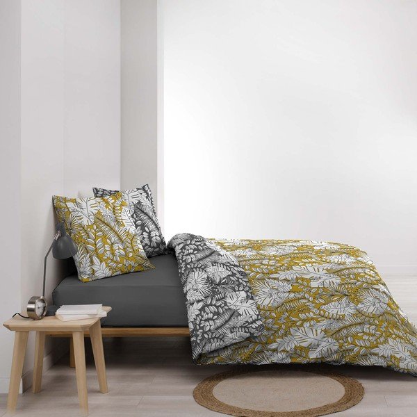Sárga kétszemélyes-hosszabbított mikroszálas ágyneműhuzat 240x220 cm Calaos – douceur d'intérieur-image-1