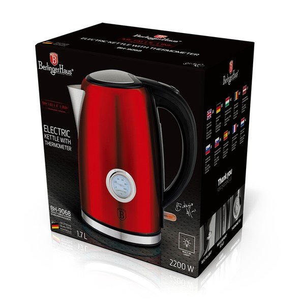Piros vízforraló 1,7 l Burgundy Metallic Line - BerlingerHaus-image-3