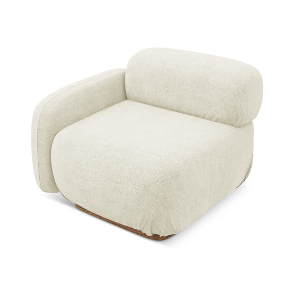 Krémszínű buklé kanapé modul (bal oldali) Ailani – Makamii-image-1