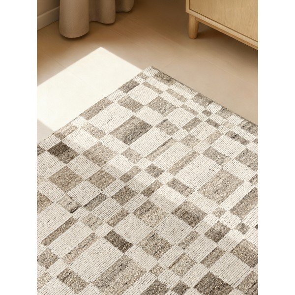 Krémszínű kézi szövésű gyapjú szőnyeg 200x300 cm Boho 1.0 Structa – Vikosa-image-3