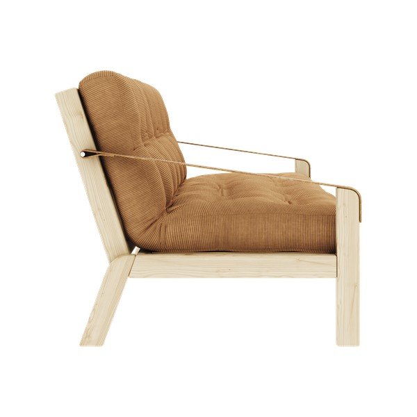 Mustársárga kordbársony kinyitható kanapé 204 cm Poetry – Karup Design-image-1
