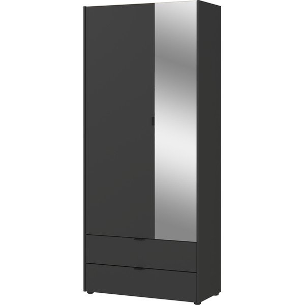 Antracitszürke ruhásszekrény tükörrel 84x196 cm Tuscon – Germania-image-2