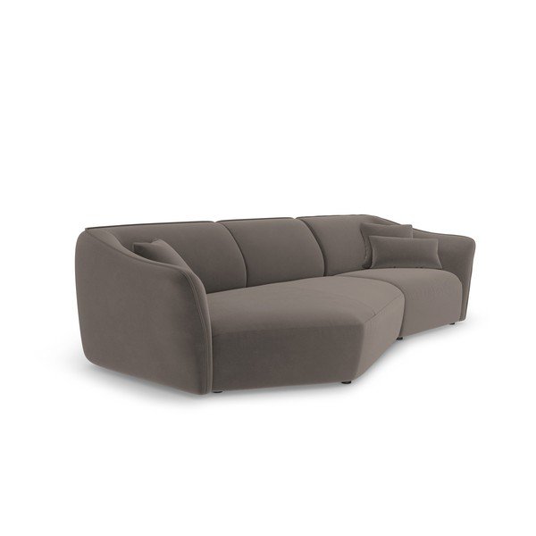 Barna bársony sarokkanapé Tokyo – Cosmopolitan Design-image-3