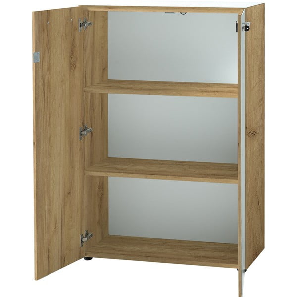 Fehér-natúr színű szekrény tölgyfa dekorral 80x120 cm Monteria – Germania-image-4