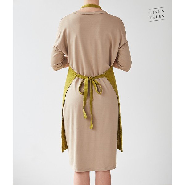 Daily Apron zöld len kötény, 80 x 55 cm - Linen Tales-image-1