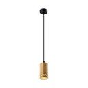 Fekete függőlámpa fa búrával ø 7 cm Tubo – Candellux Lighting