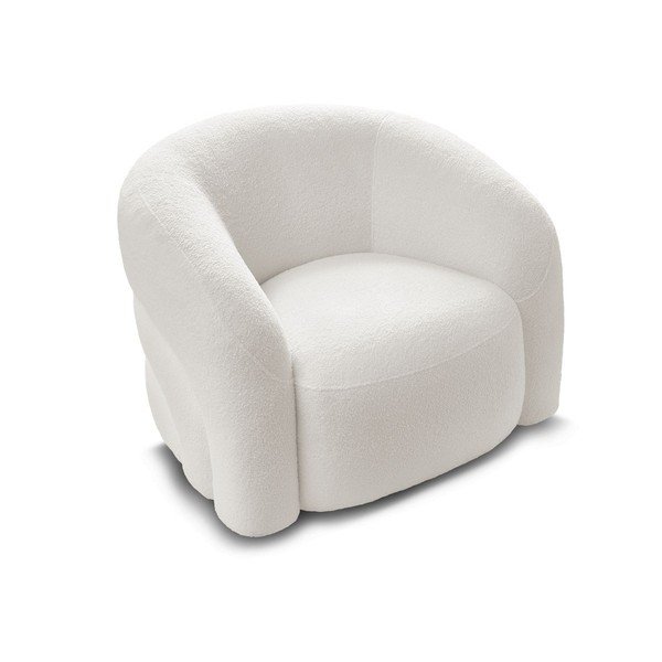 Fehér forgó buklé fotel Elina – Bobochic Paris-image-4