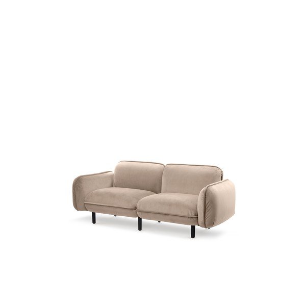 Bézs bársony kanapé 188 cm Bean – EMKO-image-2