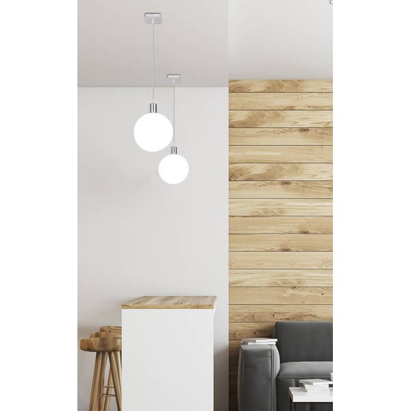 Ezüstszínű függőlámpa üveg búrával ø 15 cm Oden – Candellux Lighting-image-2