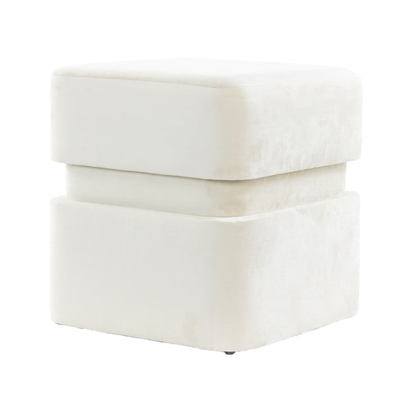 Krémszínű bársony puff Piazza – Light & Living-image-2