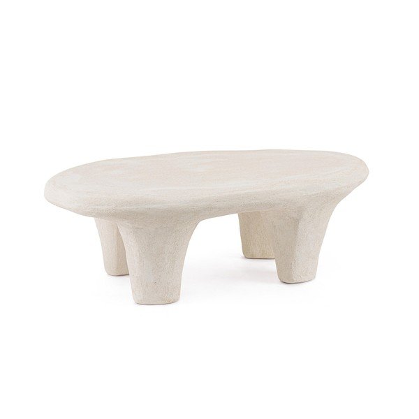 Krémszínű poligyanta dohányzóasztal 62x102 cm Albin – Bizzotto