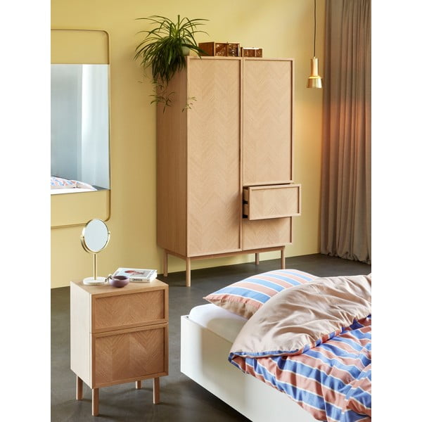 Hilda kék-narancssárga pamut-szatén ágyneműhuzat, 140 x 200 cm - Hübsch-image-1