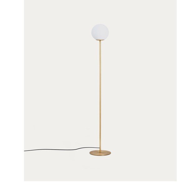 Fehér-aranyszínű állólámpa üveg búrával (magasság 155 cm) Brisia – Kave Home-image-4
