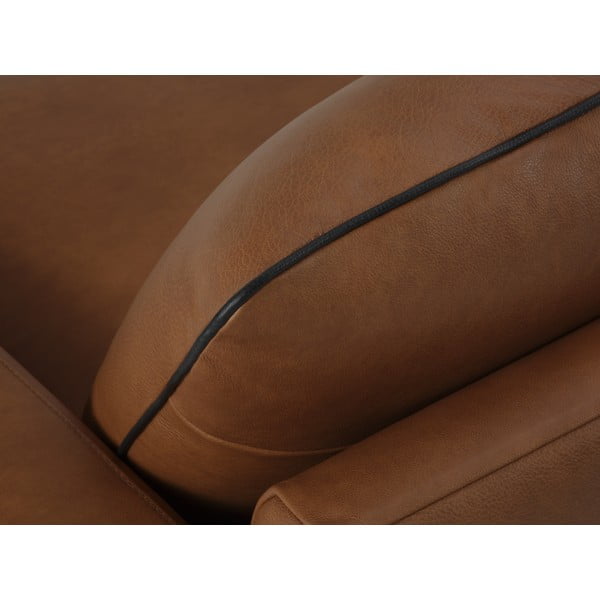 Konyakbarna bőr kanapé 260 cm Virna – Micadoni Home-image-1