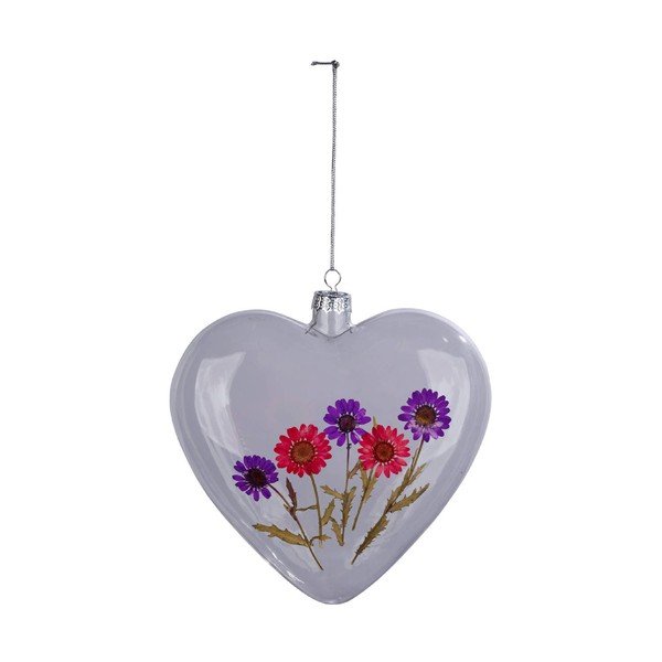 Heart üveg függő dekoráció - Ego Dekor