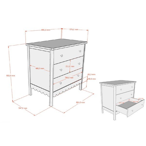 Bézs gyerek komód 89x90x55 cm Swingo – Vipack-image-2