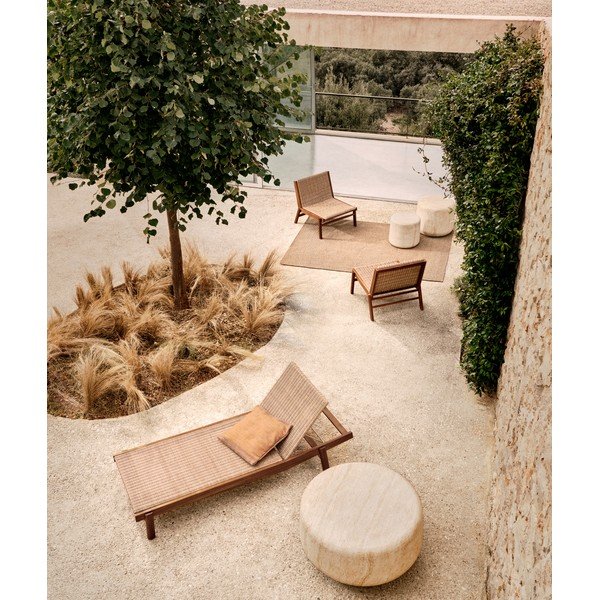 Barna rattan állítható kerti napozóágy Itani – Kave Home-image-4