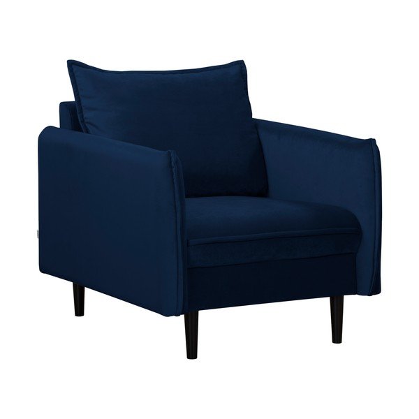 Sötétkék bársony fotel Juli – Ropez