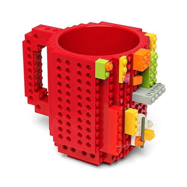 Piros műanyag bögre LEGO motívummal, 350 ml - Just Mustard