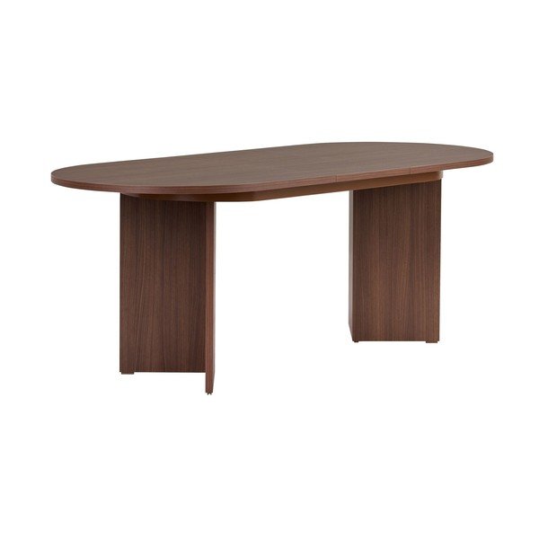 Bővíthető étkezőasztal hosszabbító asztallappal diófa dekorral 90x160 cm Sorell – Kalune Design-image-4