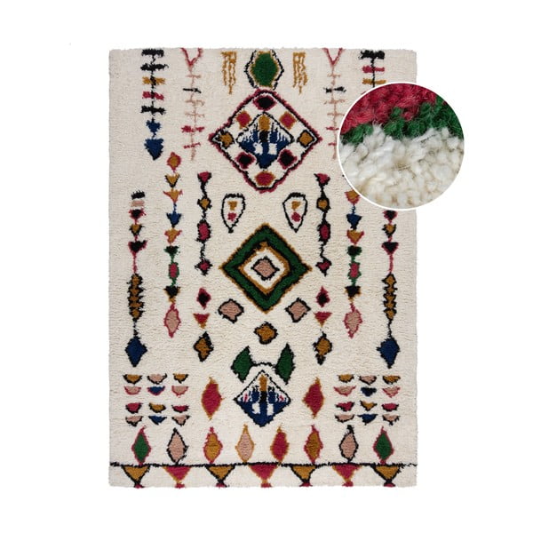 Krémszínű kézi szövésű gyapjú szőnyeg 200x290 cm Moroccan Fes – Flair Rugs