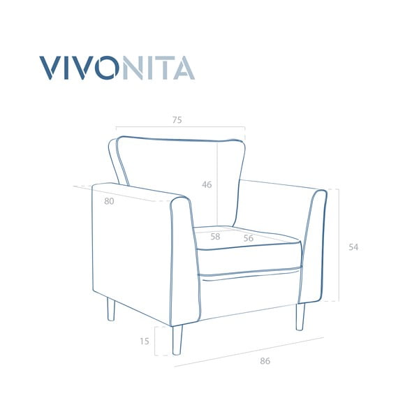 Portobello kék fotel - Vivonita-image-2