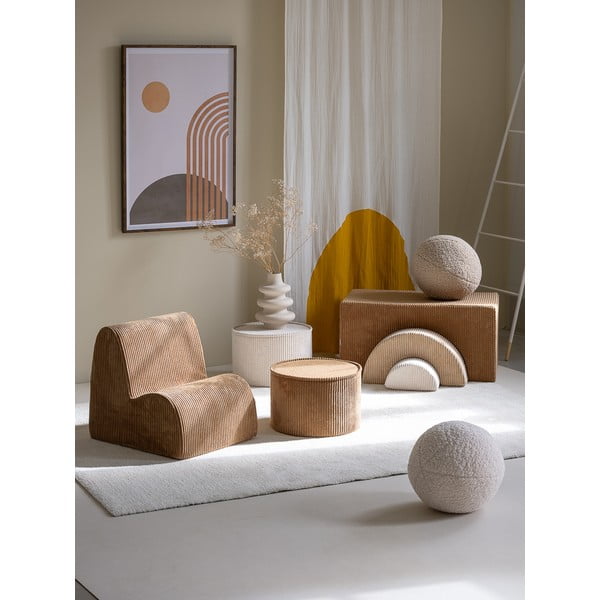 Barna kordbársony gyerek fotel Cloud – Wigiwama-image-1