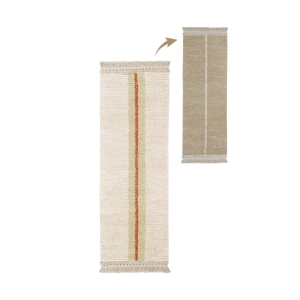 Bézs pamut futószőnyeg 80x230 cm Duetto Sage – Lorena Canals-image-1