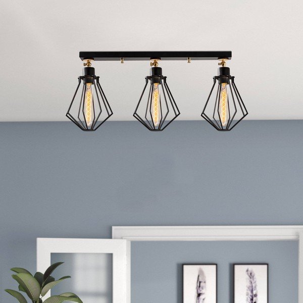 Fekete-aranyszínű mennyezeti lámpa fém búrával ø 18 cm Oylat – Opviq lights-image-1
