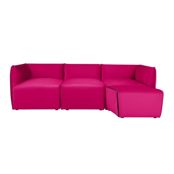 Ebbe rózsaszín 3 személyes moduláris kanapé fekvőfotellel - Norrsken
