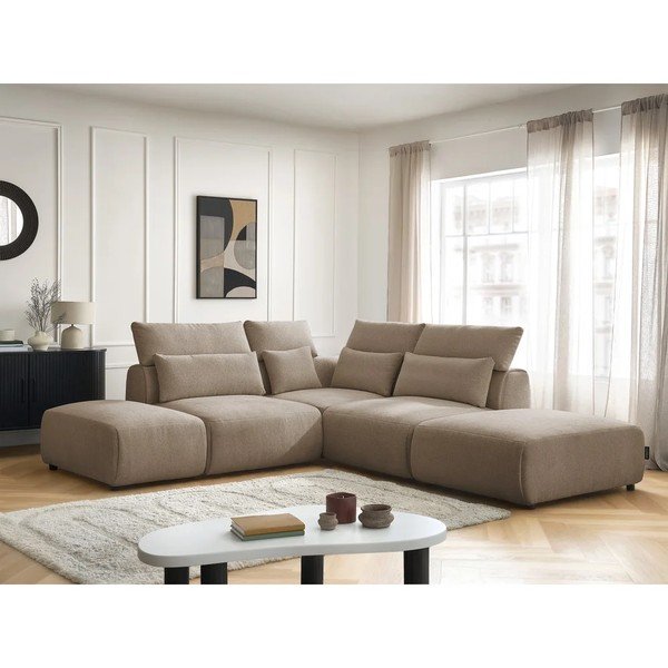 Szürkésbarna állítható moduláris sarokkanapé Jana – Bobochic Paris-image-1