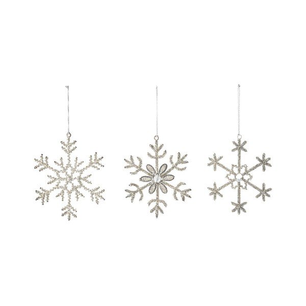 Ornament karácsonyi hópehely dísz, 3 db - Bloomingville