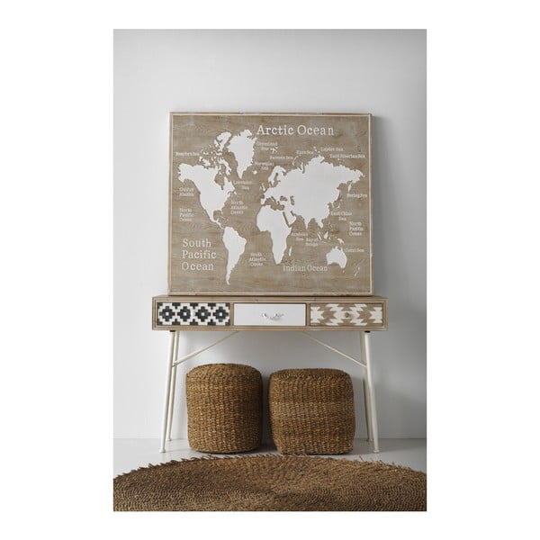 Rustico Geometric konzolasztal fekete-fehér részletekkel és 3 fiókkal - Geese-image-4