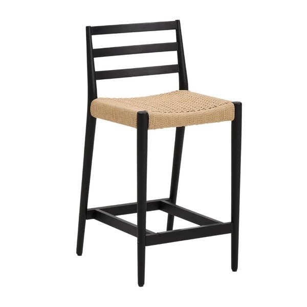 Fekete-natúr színű tölgyfa bárszék (ülésmagasság 65 cm) Analy – Kave Home