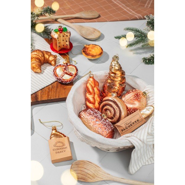 Üveg karácsonyfadísz 3 cm Pastel de Nata – Sass & Belle-image-2