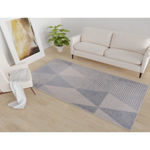 Szürke-bézs mosható futószőnyeg 80x200 cm – Vitaus-image-1