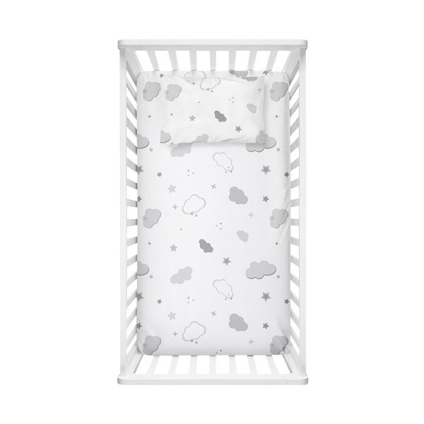 Fehér gumis renforcé pamut gyerek lepedő babaágyhoz 70x120 cm Bulut – Mijolnir