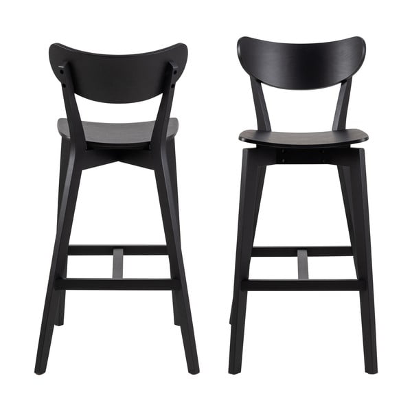 Fekete kaucsukfa bárszék szett 2 db-os 105 cm Roxby – Actona-image-3