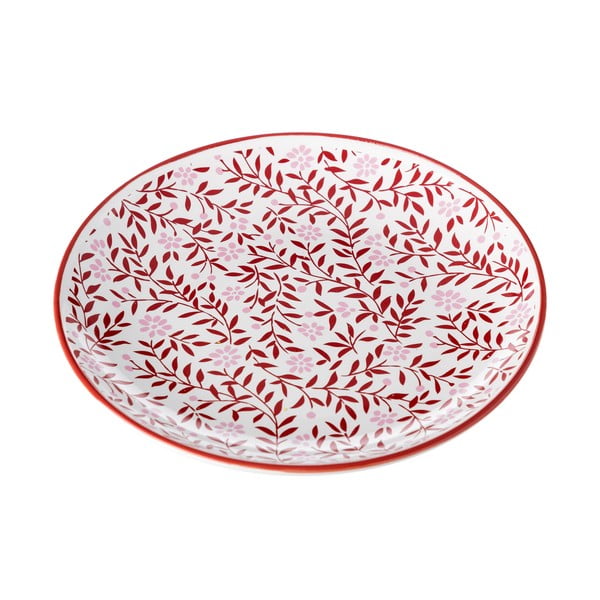 Redos piros-fehér tányér, Ø 20,3 cm - Unimasa