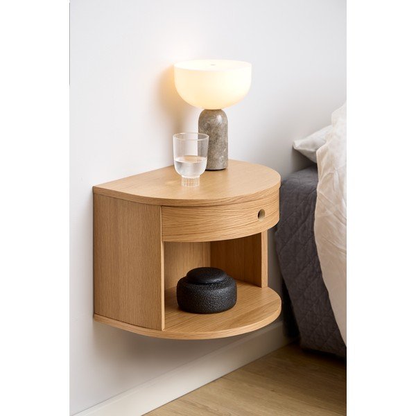 Világos natúr színű éjjeliszekrény tölgyfa dekorral Paron – Actona-image-1
