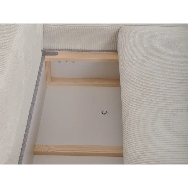 Bézs kordbársony kinyitható-tárolóhelyes sarokkanapé (jobb oldali-heverő résszel) Campi – Bobochic Paris-image-3
