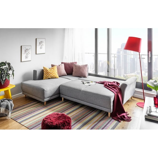 Lovely Annie világosszürke kinyitható sarokkanapé, bal oldali - Miuform-image-3