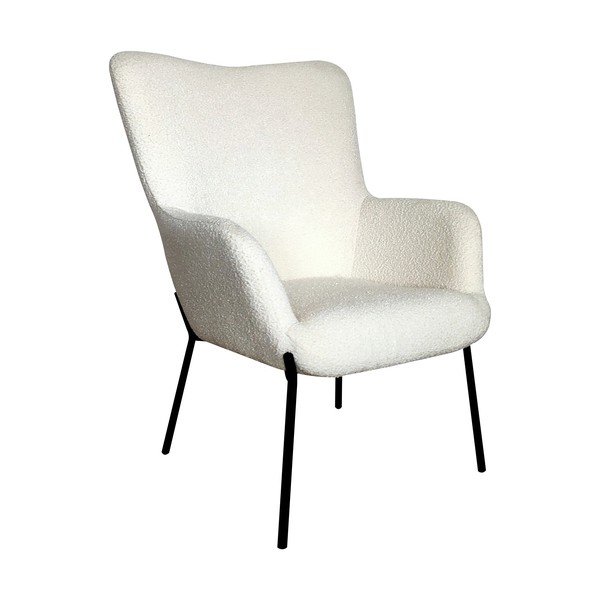 Fehér buklé fotel Glasgow  – House Nordic